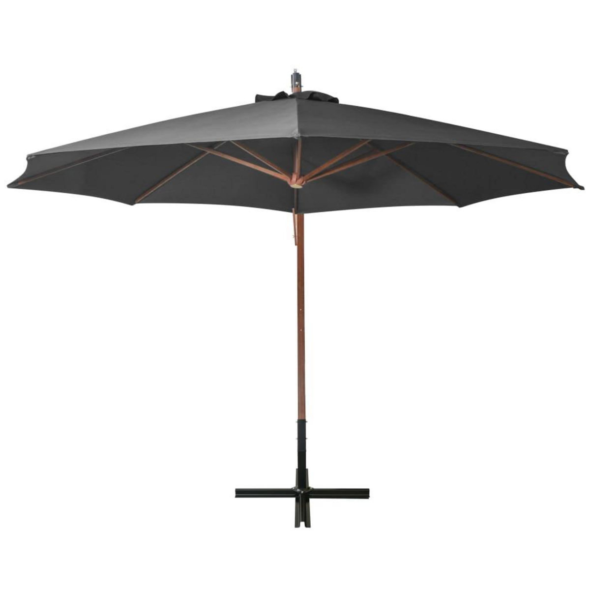 VIDAXL Parasol de jardin suspendu avec mat anthracite bois de sapin