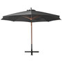 Voir la diapositive 3 : VIDAXL Parasol de jardin suspendu avec mat anthracite bois de sapin