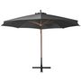 Voir la diapositive 3 : VIDAXL Parasol de jardin suspendu avec mat anthracite bois de sapin