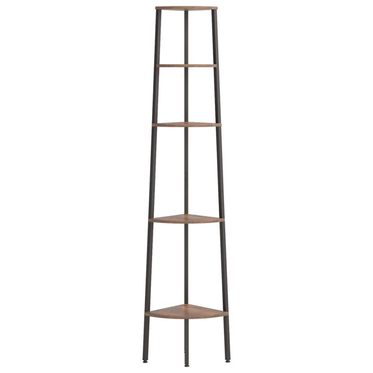 VIDAXL Etagere d'angle 5 niveaux Marron fonce et noir 45,5x31,5x180 cm