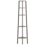 Voir la diapositive 3 : VIDAXL Etagere d'angle 5 niveaux Marron fonce et noir 45,5x31,5x180 cm