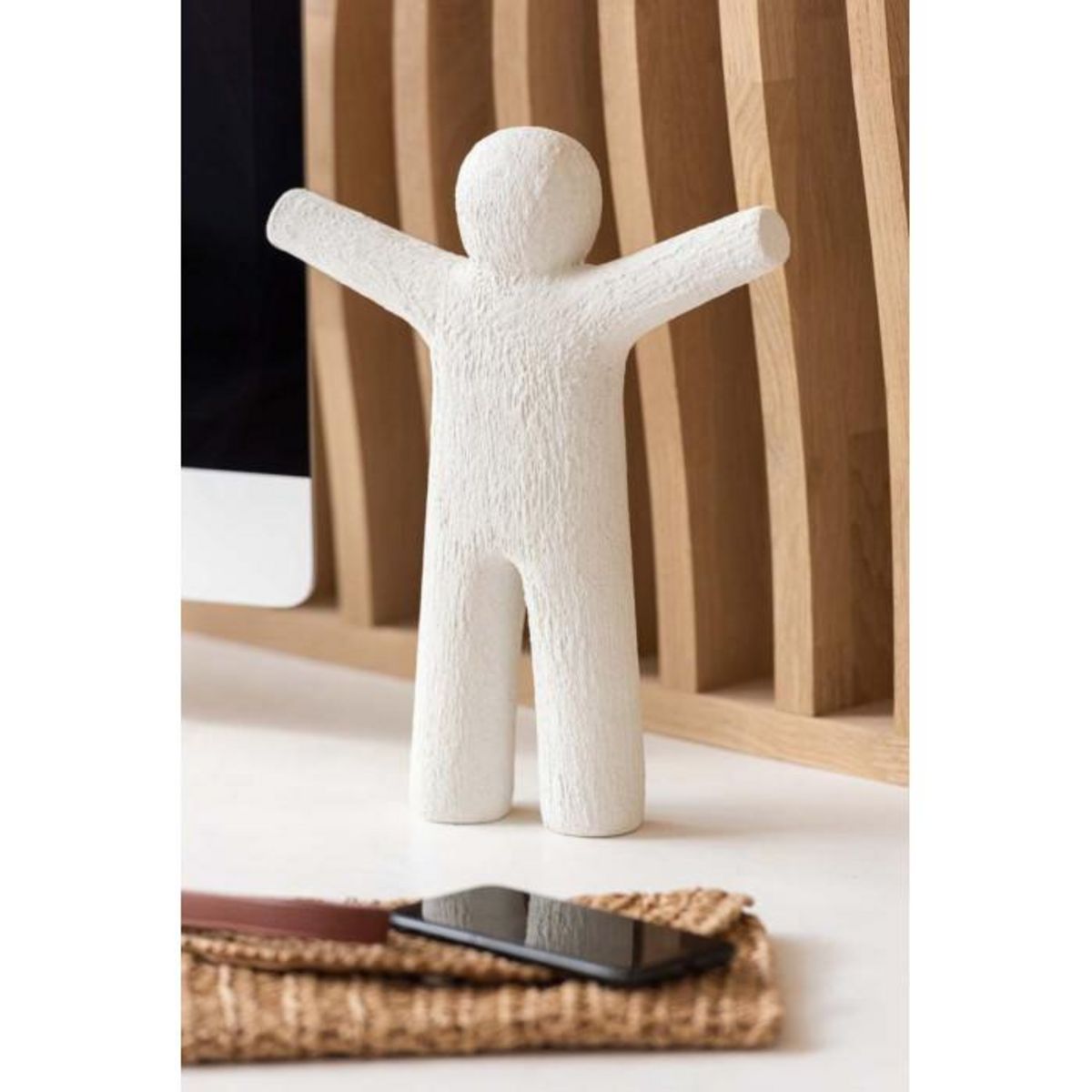 Paris Prix Statuette Déco  P'tit Maurice Rugueux  30cm Blanc