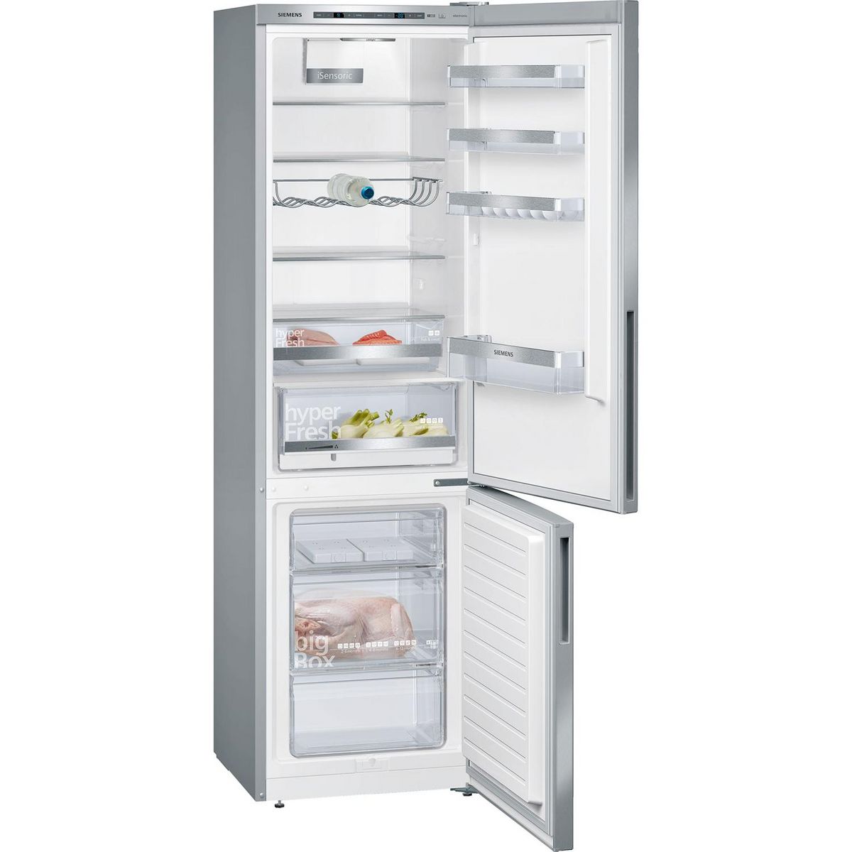 Siemens Réfrigérateur combiné 60cm 337l lowfrost inox - kg39eaica