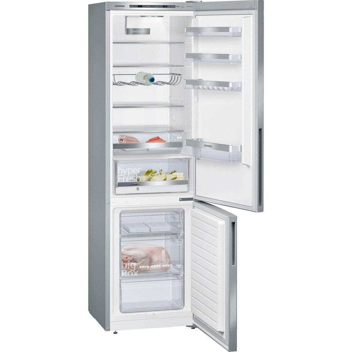 Siemens Réfrigérateur combiné 60cm 337l lowfrost inox - kg39eaica