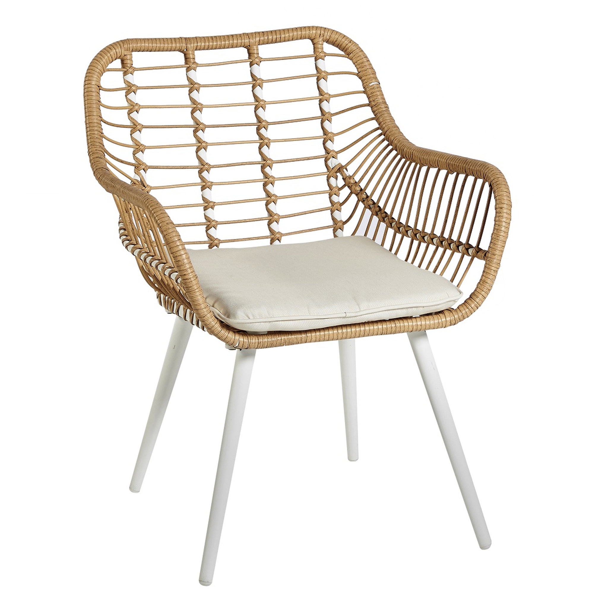 Voir la diapositive 5 : GARDENSTAR Salon bas de jardin - 4 places - Acier - Imitation osier