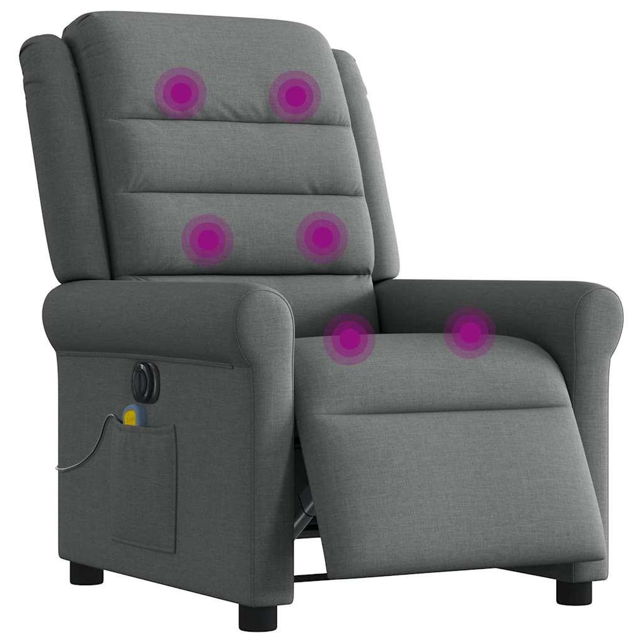 Voir la diapositive 2 : VIDAXL Fauteuil inclinable de massage electrique gris fonce tissu