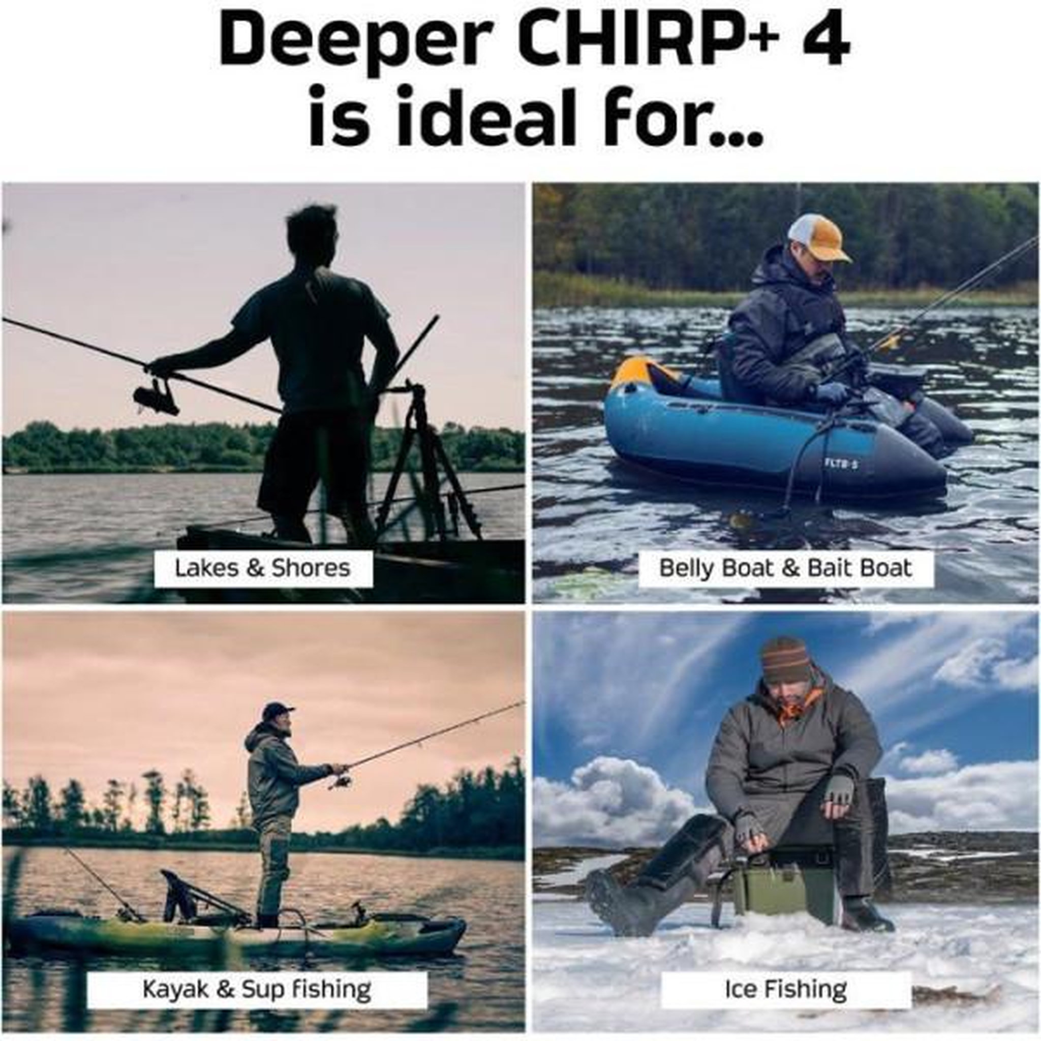 Voir la diapositive 6 : DEEPER Sondeur lançable - DEEPER - CHIRP+ 4 - GPS - IA - 3 faisceaux CHIRP - portée 120 m