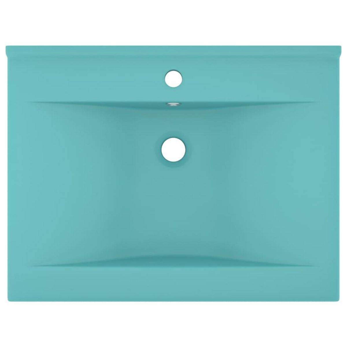 VIDAXL Lavabo avec trou de robinet Vert clair mat 60x46 cm Ceramique