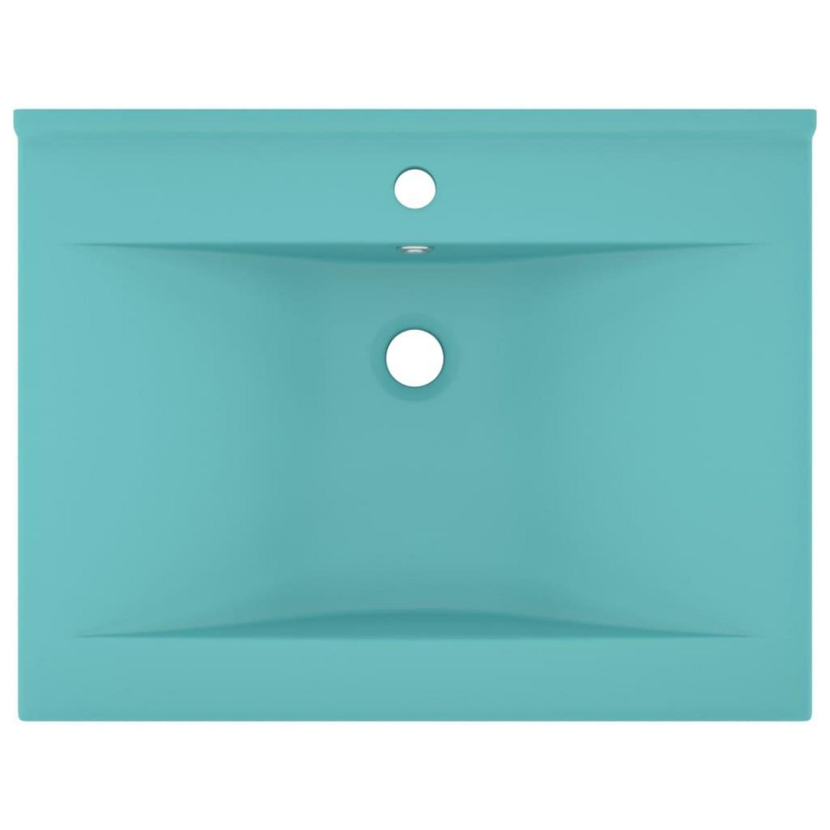 VIDAXL Lavabo avec trou de robinet Vert clair mat 60x46 cm Ceramique