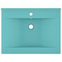 Voir la diapositive 3 : VIDAXL Lavabo avec trou de robinet Vert clair mat 60x46 cm Ceramique