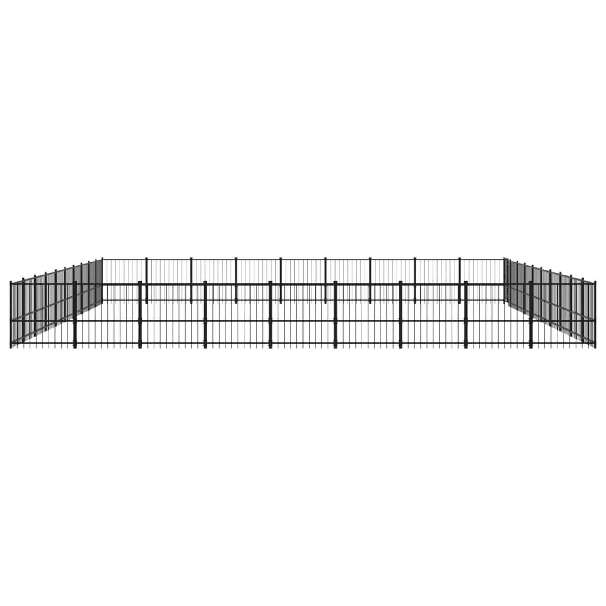 Voir la diapositive 4 : VIDAXL Chenil d'exterieur pour chiens Acier 84,68 m²