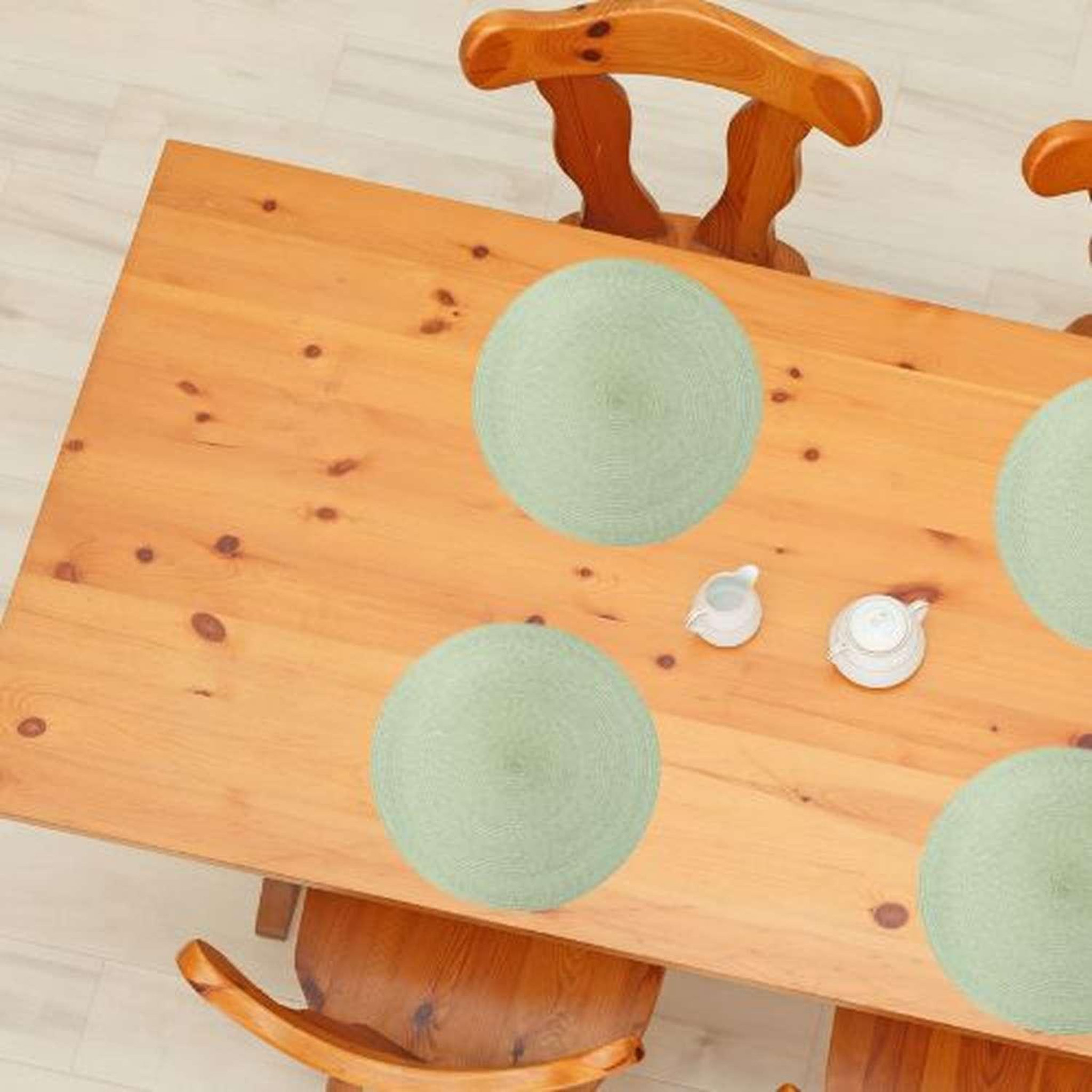 Voir la diapositive 2 : SECRET DE GOURMET Lot 6x Set de table Tressé Rond