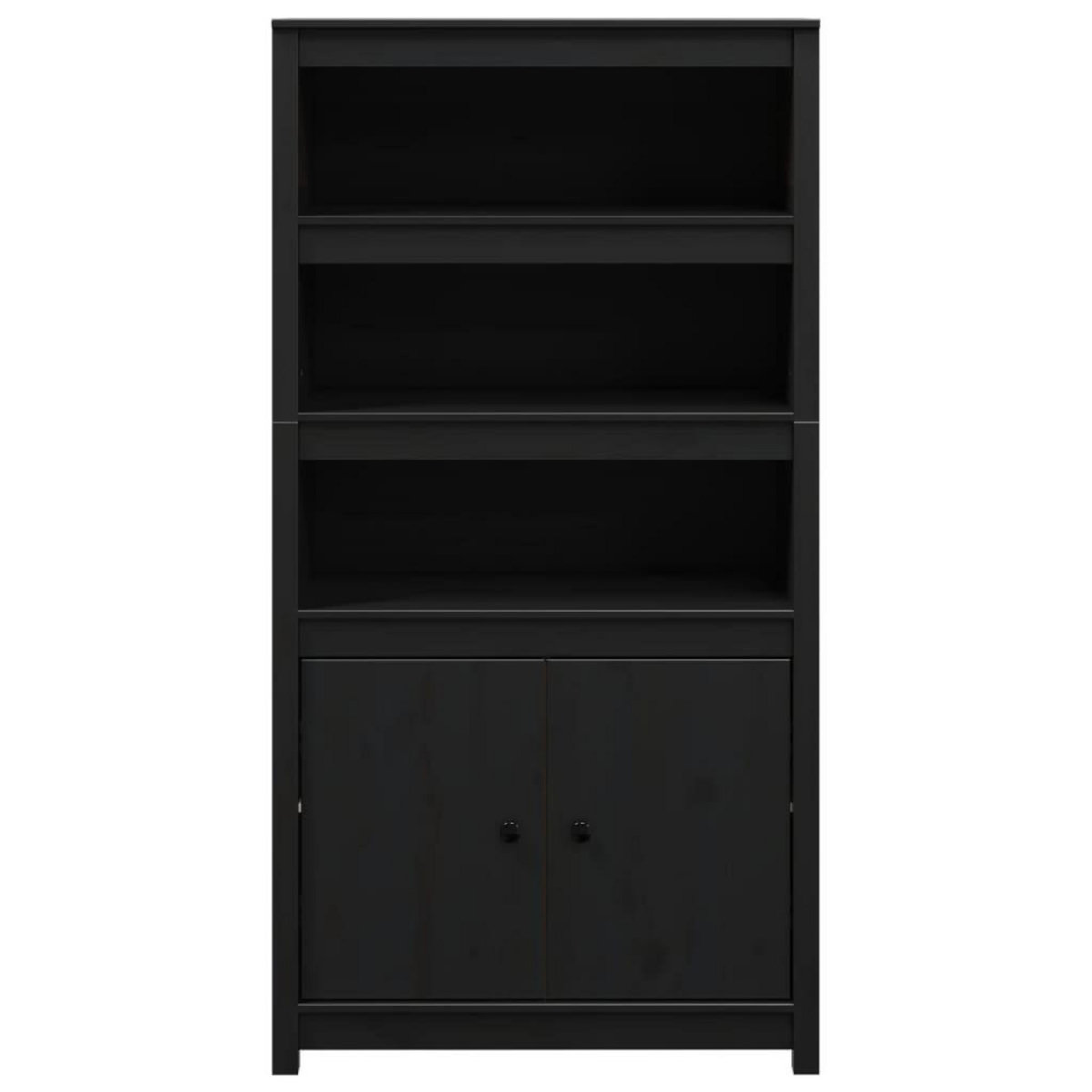 VIDAXL Buffet haut Noir 80x35x154 cm Bois massif de pin