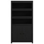 Voir la diapositive 5 : VIDAXL Buffet haut Noir 80x35x154 cm Bois massif de pin