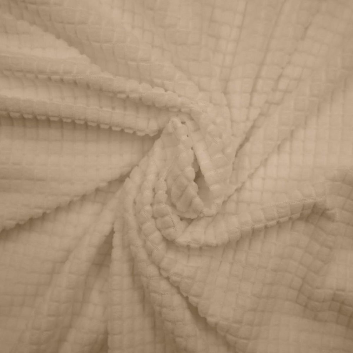 L3C Housse de canapé extensible en polyester gaufré coloris beige