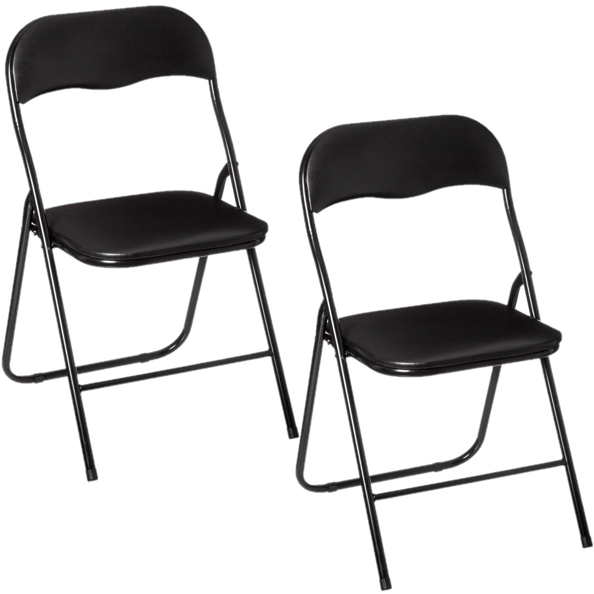 TOILINUX Lot de 2 Chaises pliantes en PVC. Coloris disponibles : Gris, Noir