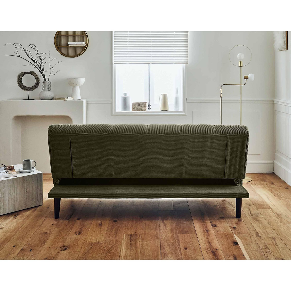 BEST MOBILIER Samarra - canapé convertible clic-clac 2 places - velours côtelé