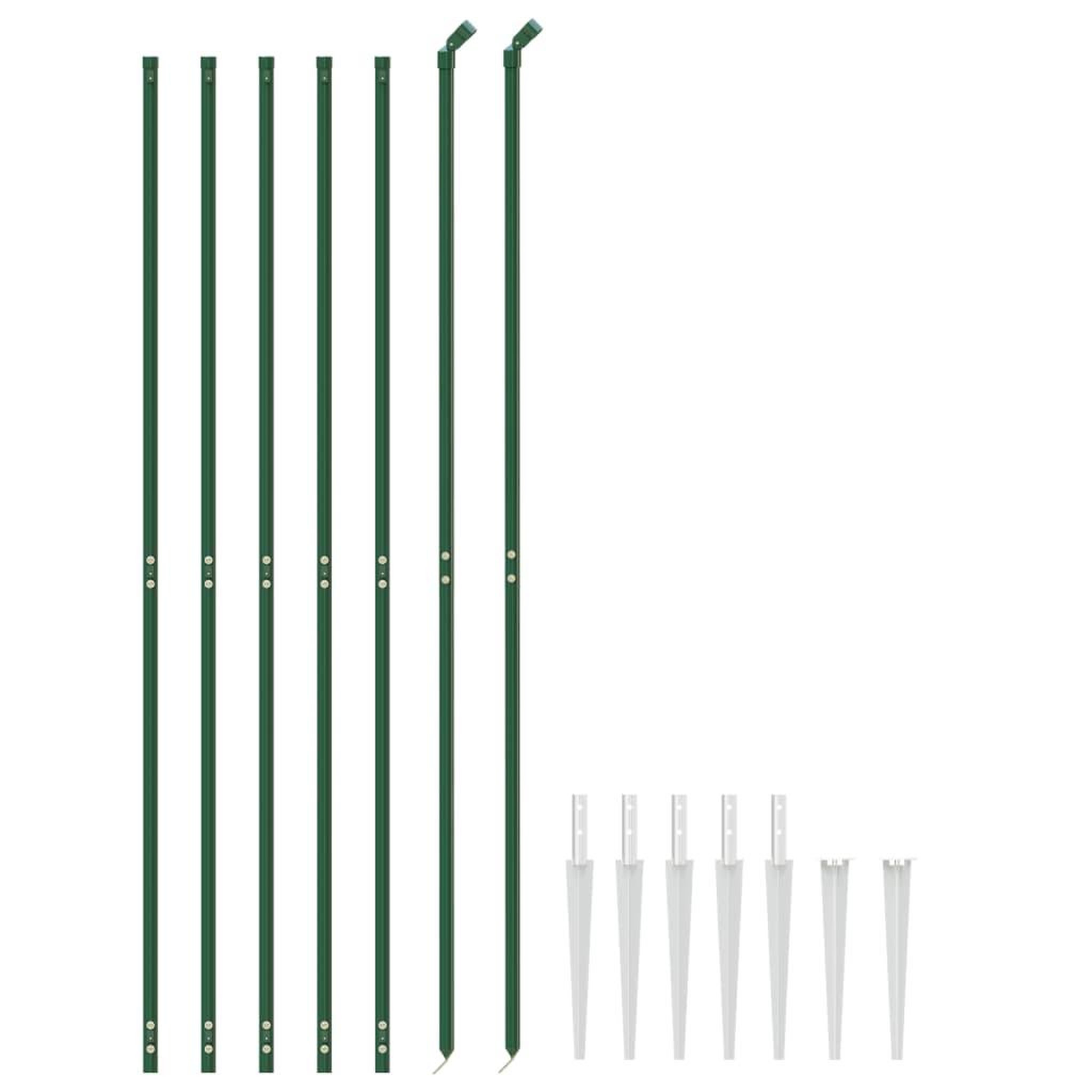 Voir la diapositive 3 : VIDAXL Cloture en treillis metallique et piquet d'ancrage vert 2x10m