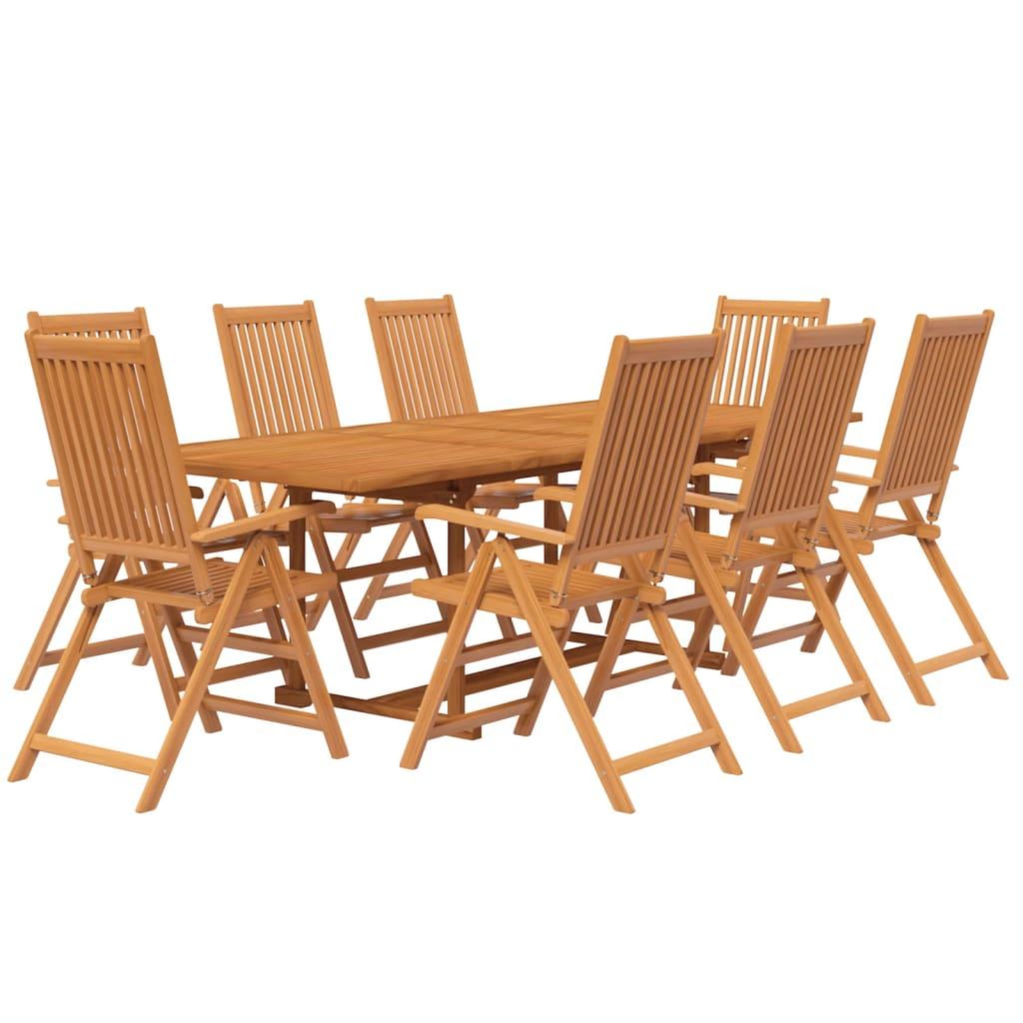 Voir la diapositive 3 : VIDAXL Ensemble a manger de jardin 9 pcs Bois d'acacia massif 160-240 cm