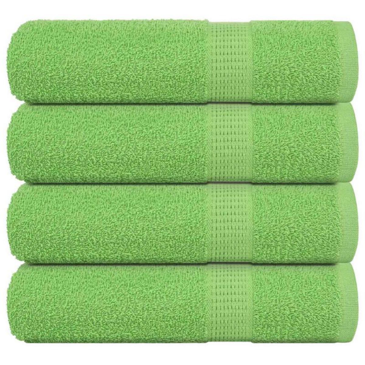 VIDAXL Serviettes de douche 4 pcs vert pomme 70x140 cm 100% coton