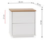 Voir la diapositive 4 : VS VENTA-STOCK Table de chevet Bob 2 tiroirs blanc/chêne, bois massif