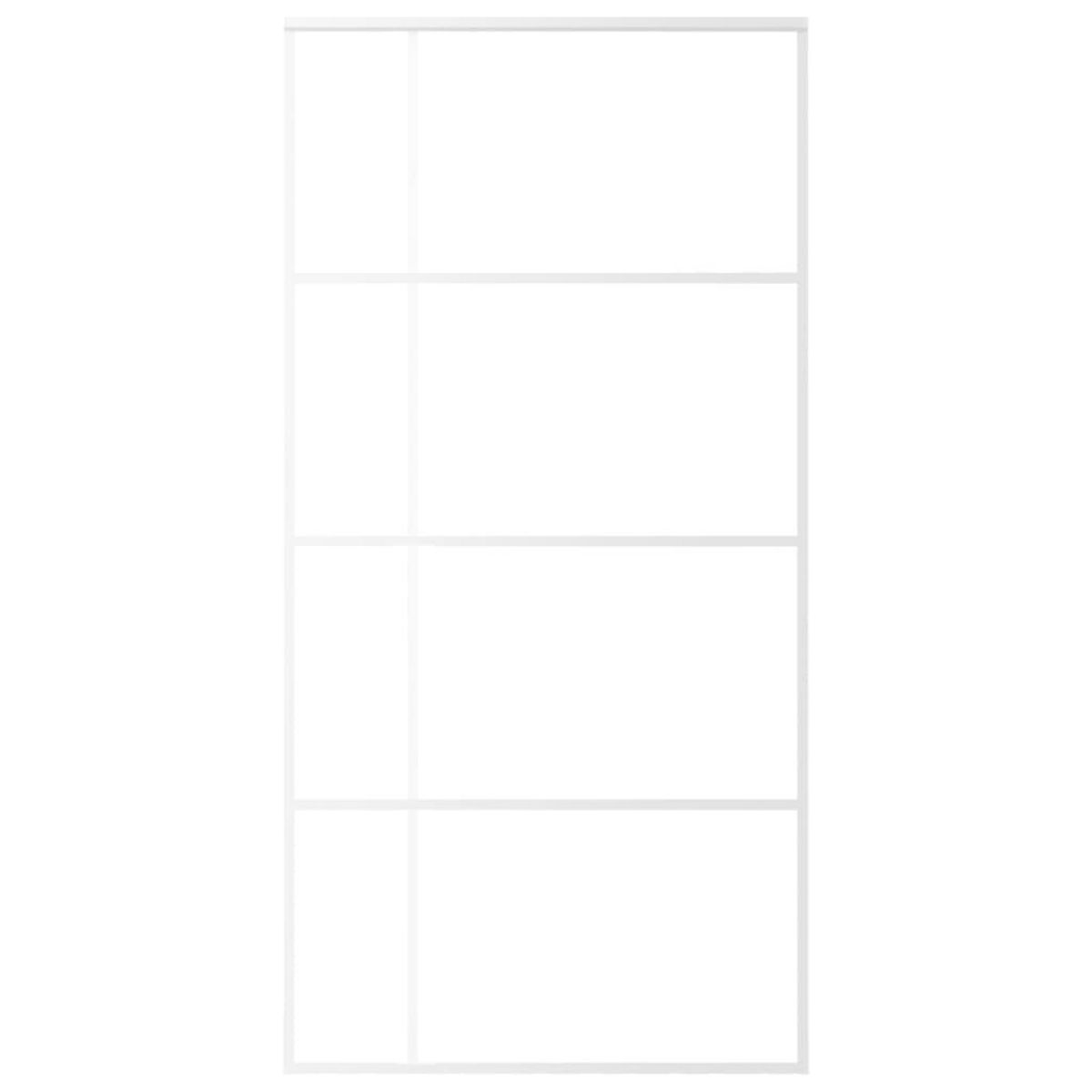 VIDAXL Porte coulissante Verre ESG depoli aluminium 102,5x205 cm Blanc