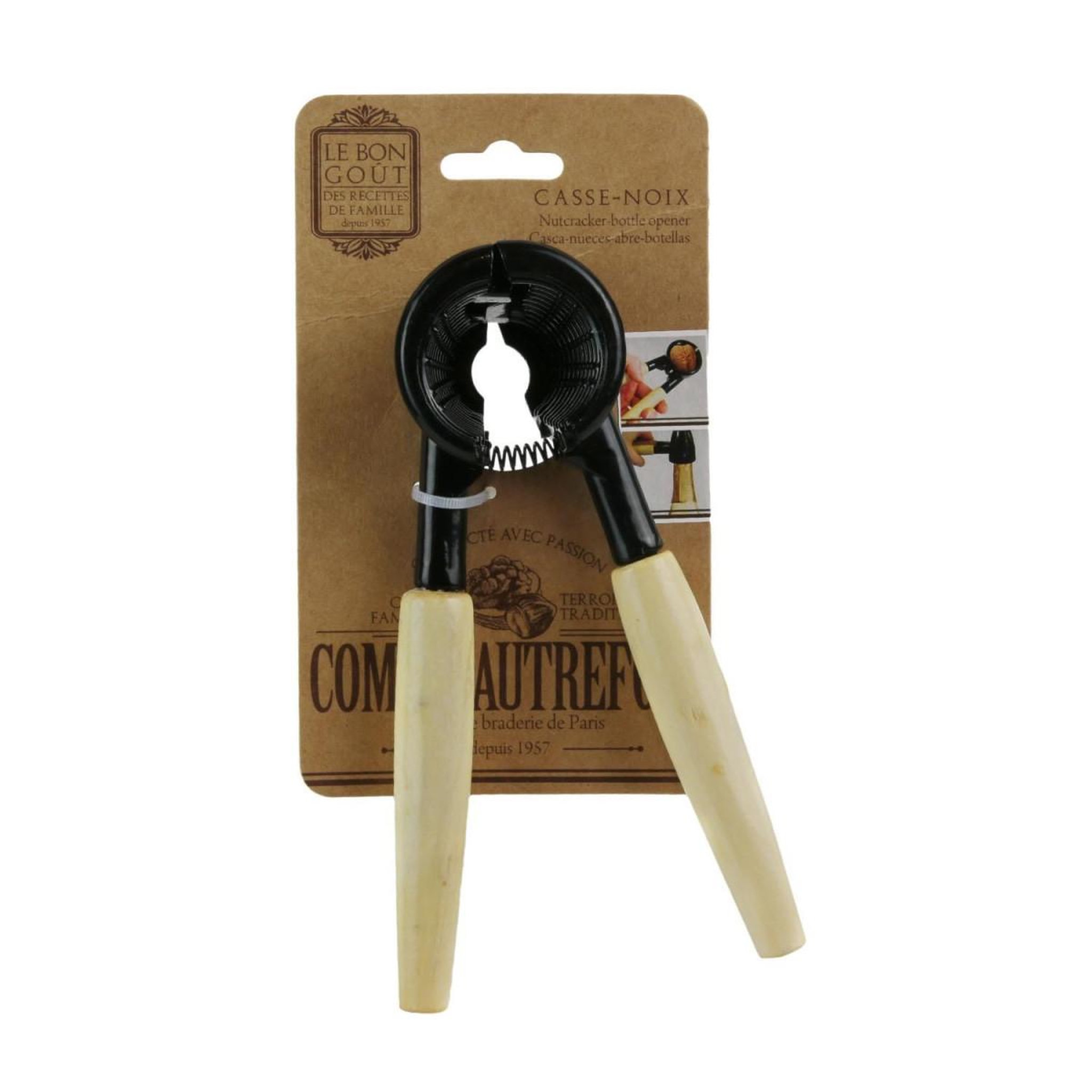 Voir la diapositive 2 : COOK CONCEPT Casse-noix & ouvre-bouteilles  need  18cm naturel