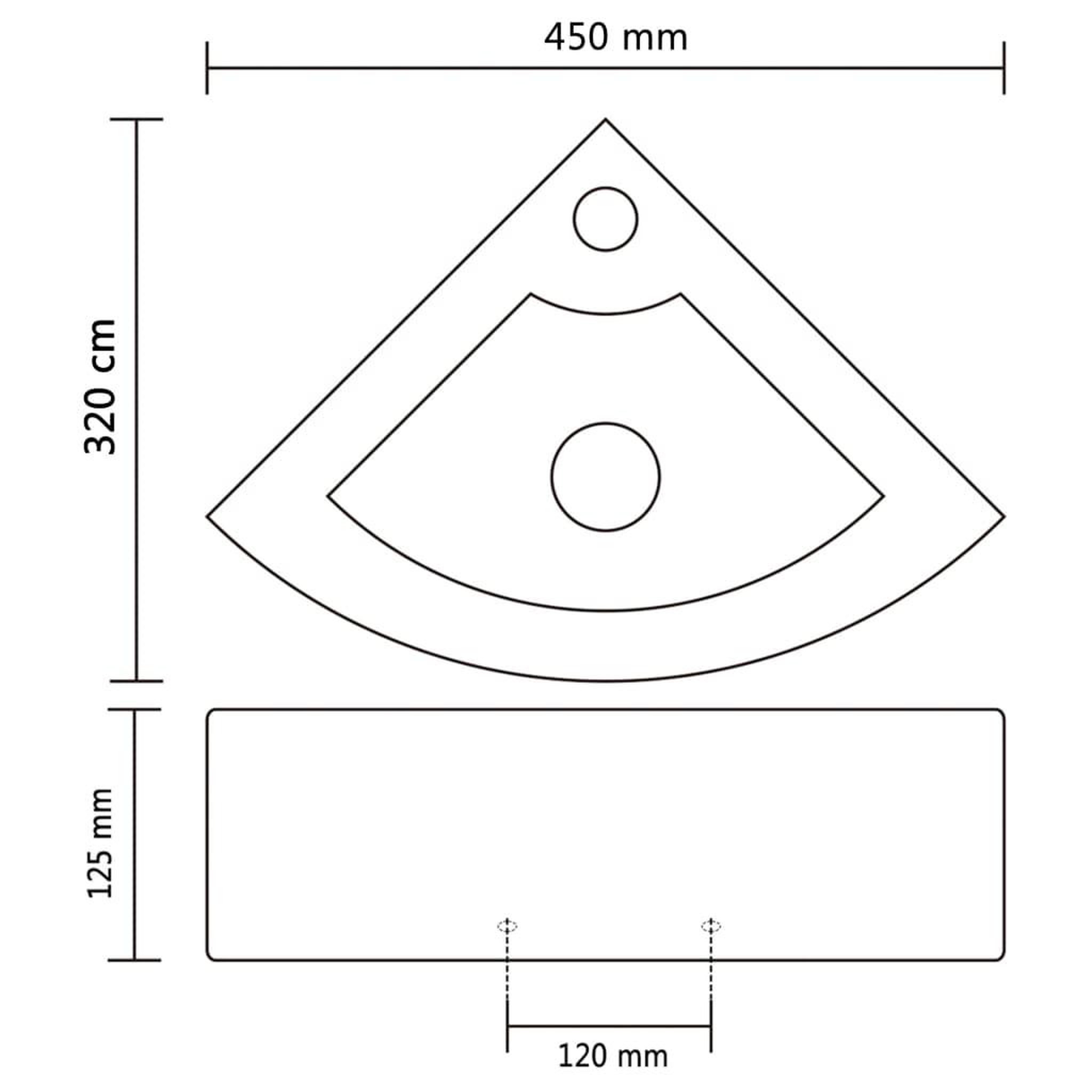 Voir la diapositive 6 : VIDAXL Lavabo avec trop-plein 45x32x12,5 cm Ceramique Dore