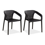 HomeStyle4U Lot de 2 chaises jardin noir