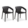 Voir la diapositive 1 : HomeStyle4U Lot de 2 chaises jardin noir