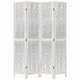 Voir la diapositive 4 : VIDAXL Cloison de separation 4 panneaux blanc bois de paulownia massif