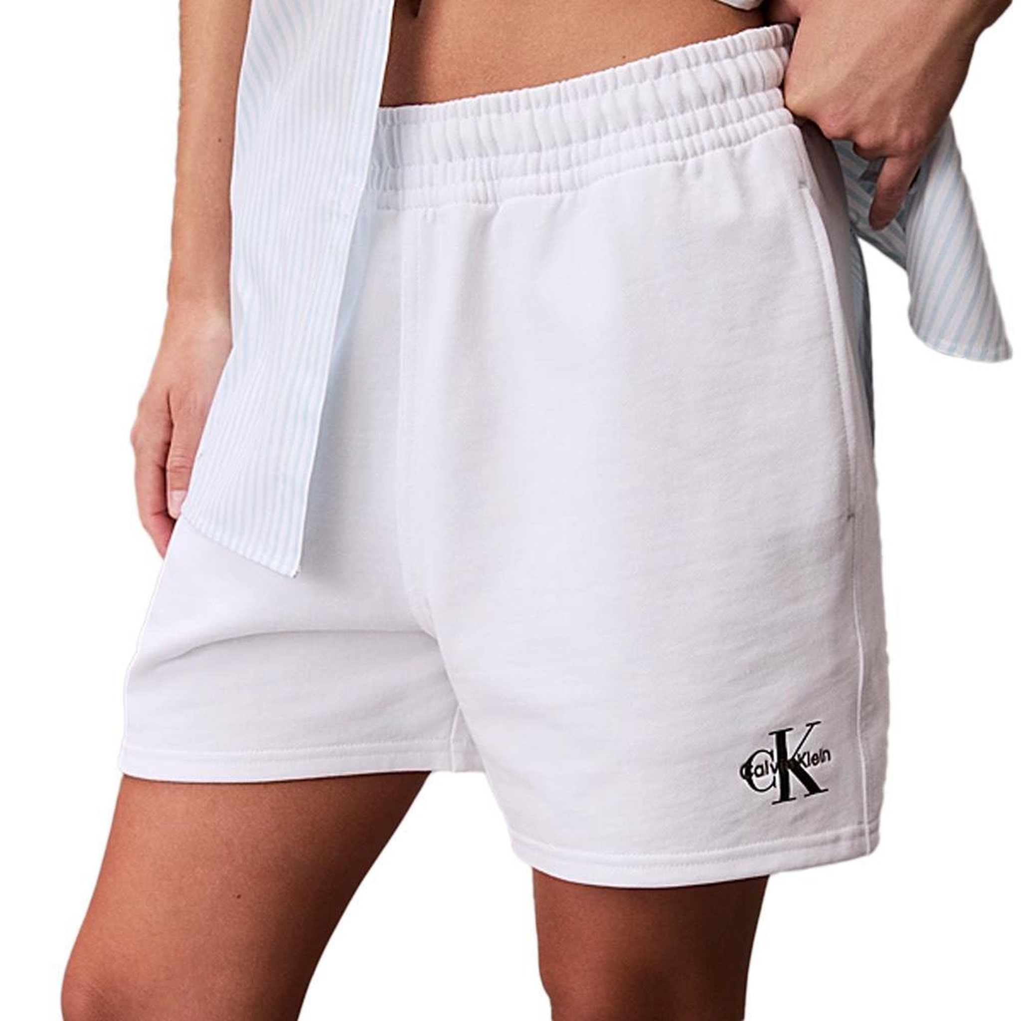 Voir la diapositive 1 : CALVIN KLEIN JEANS Short Blanc Femme Calvin Klein Jeans Monologo French