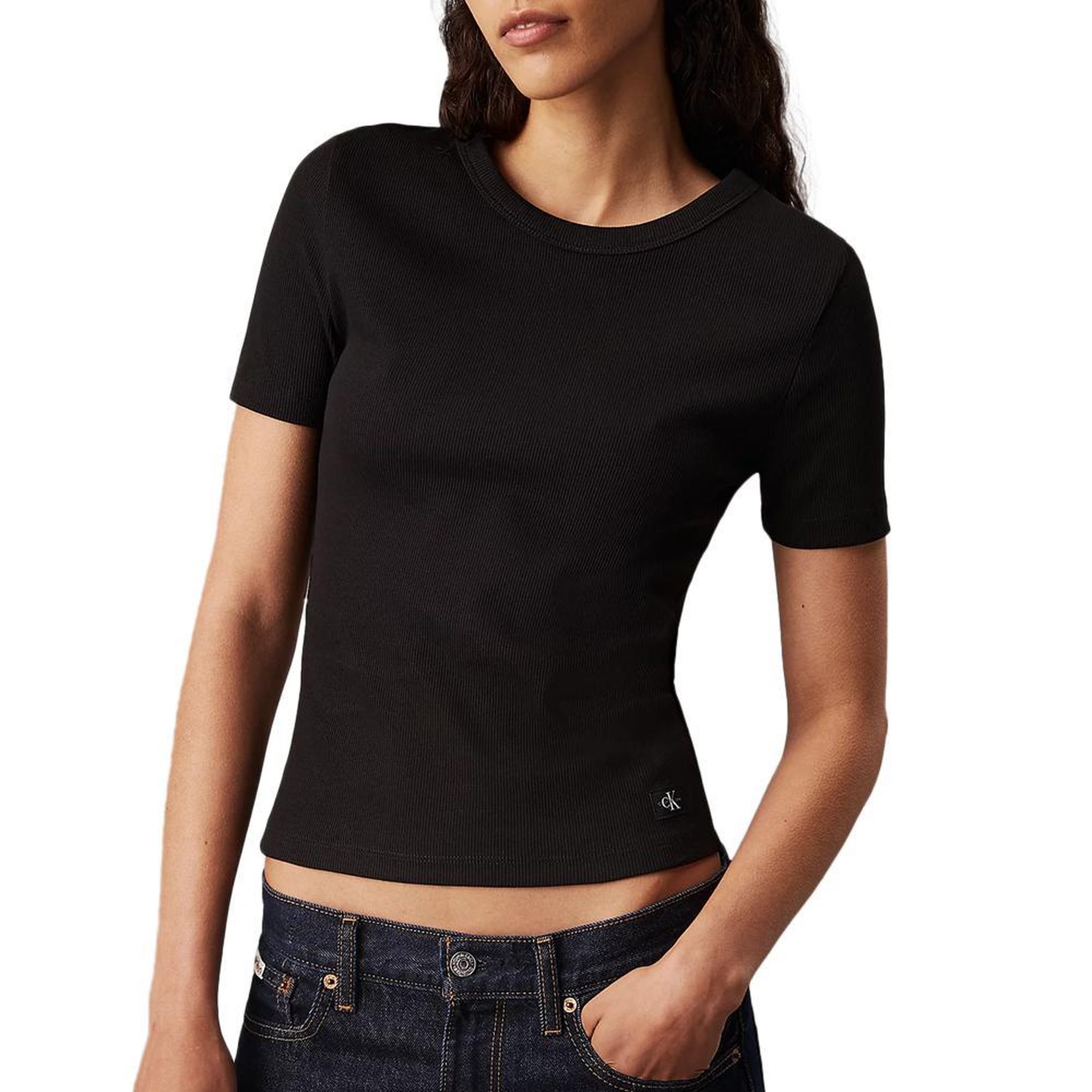 CALVIN KLEIN JEANS T shirt  Femme Calvin Klein Jeans Label. Coloris disponibles : Noir