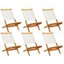 Voir la diapositive 2 : VIDAXL Chaises de jardin pliantes lot de 6 tissu et bois massif