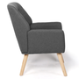 Voir la diapositive 4 : ID MARKET Fauteuil scandinave NAT en tissu gris anthracite