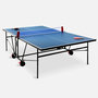Voir la diapositive 2 : SWEEEK Table de ping pong INDOOR bleue - table pliable avec 4 raquettes et 6 balles. pour utilisation intérieure. sport tennis de table