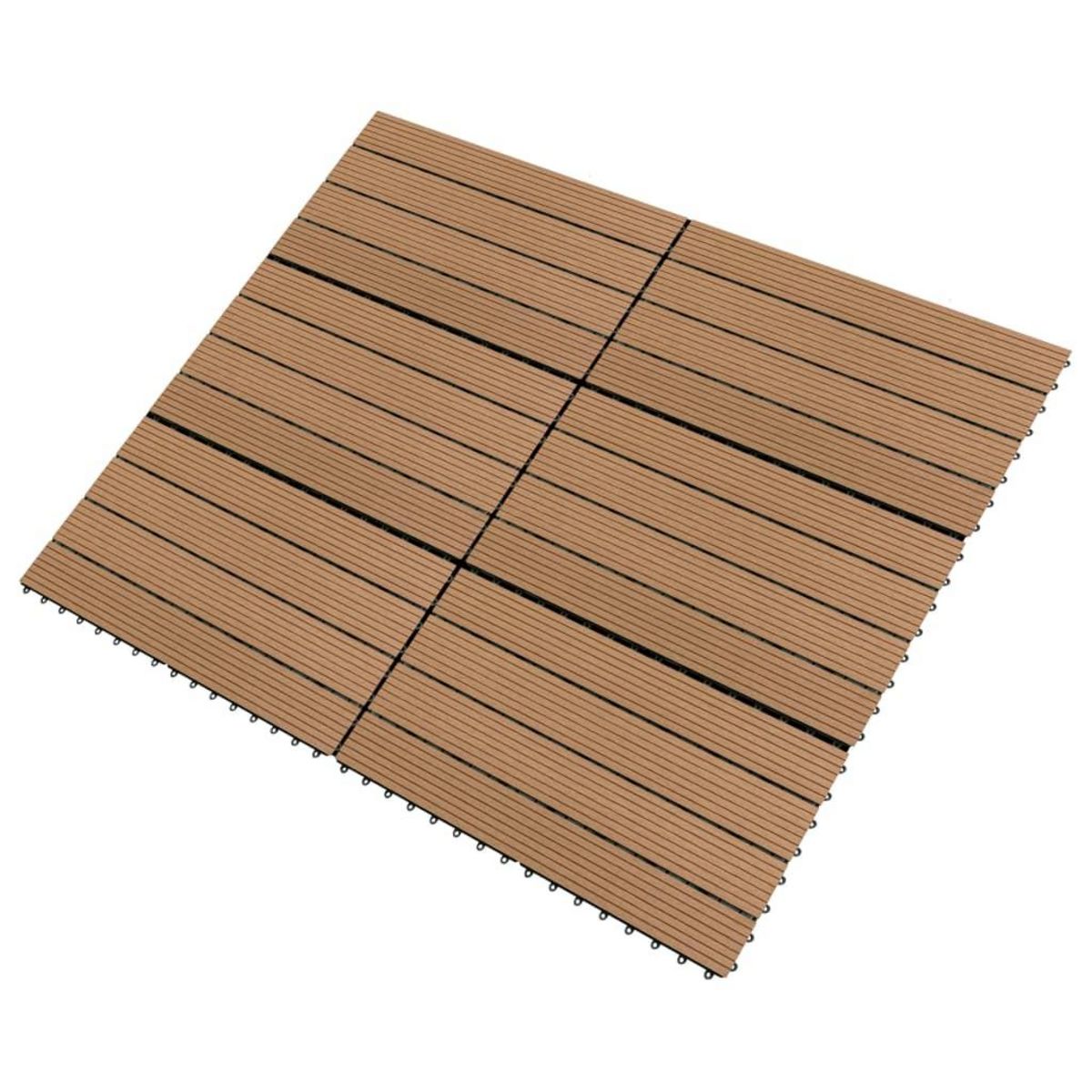 VIDAXL Carreaux de terrasse 6 pcs WPC 60x30 cm 1,08 m^2 Marron