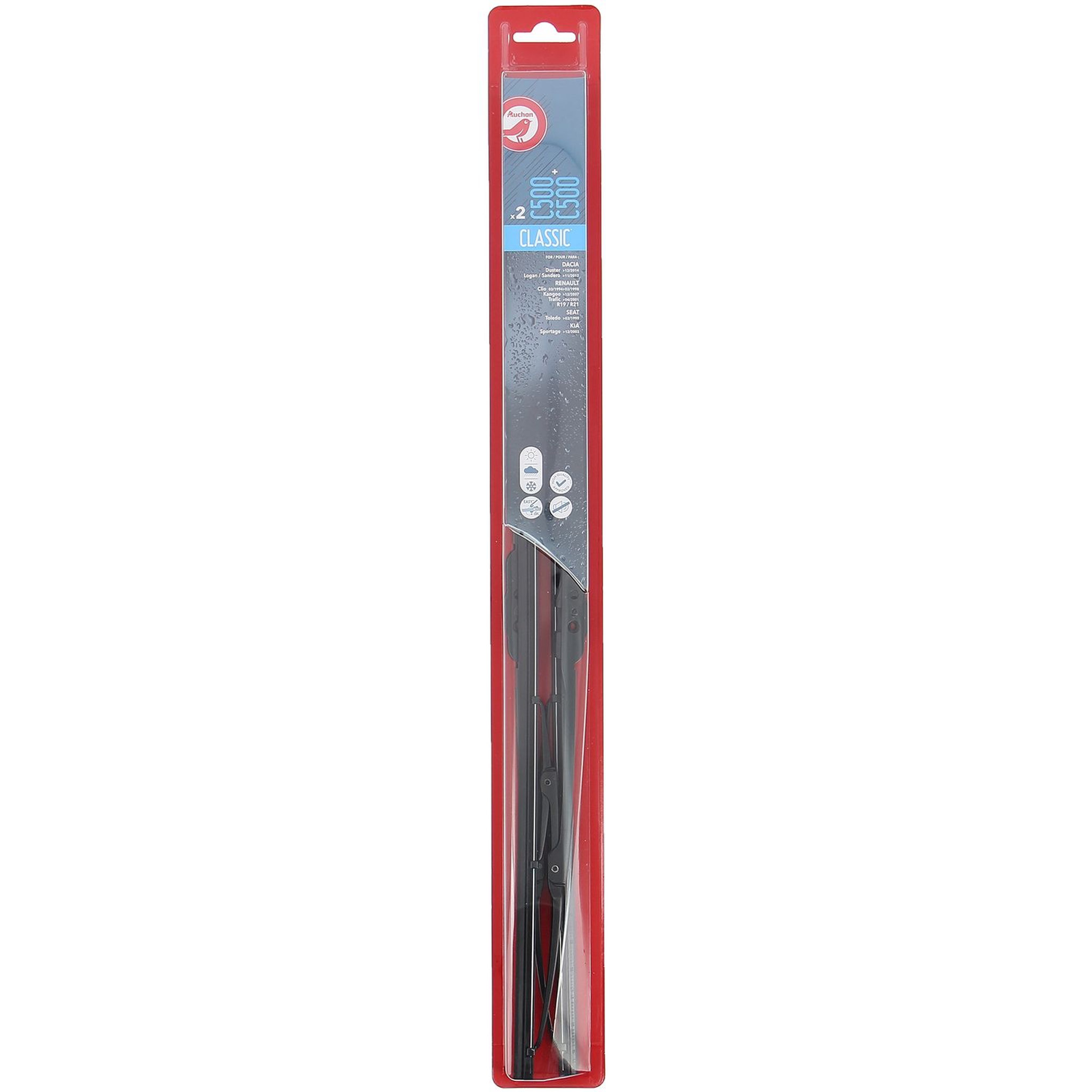 Voir la diapositive 2 : AUCHAN Kit balai d'essuie-glace BEGG510 51CM