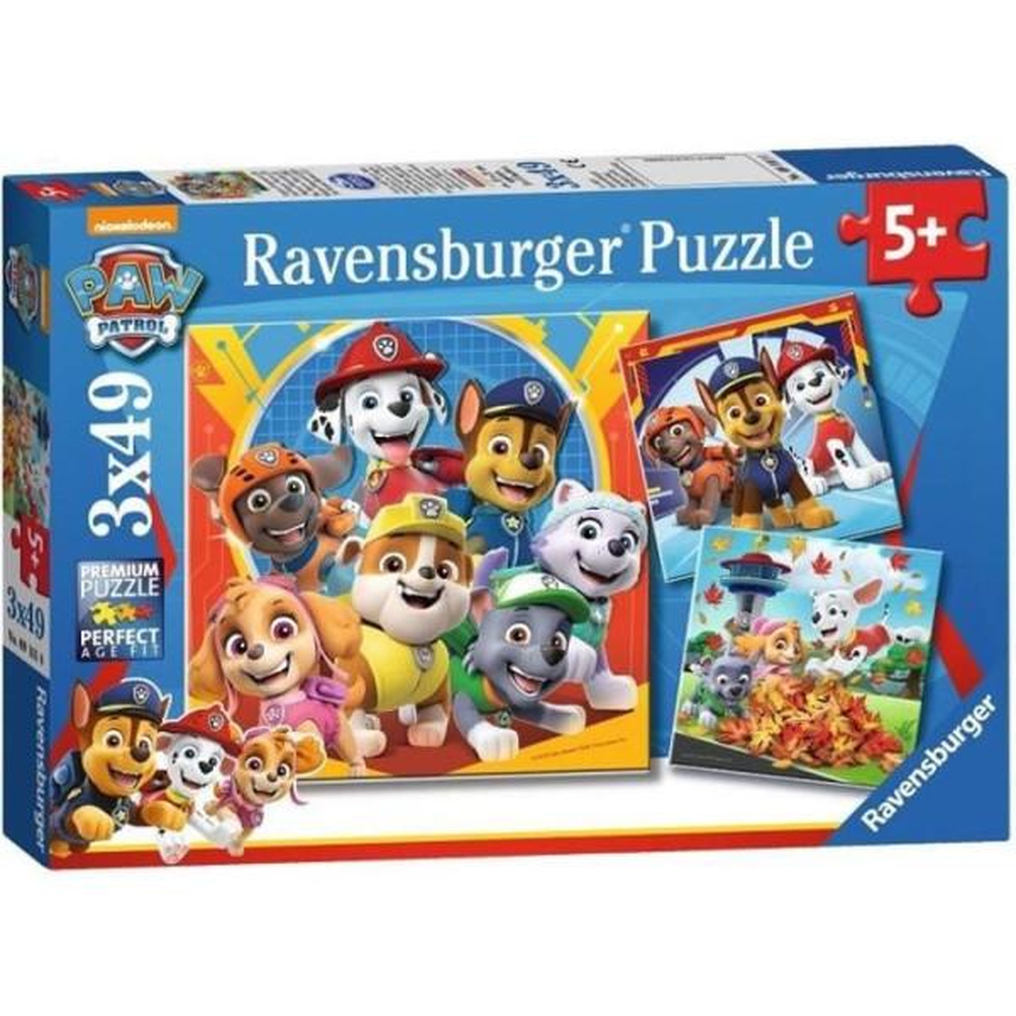 RAVENSBURGER Lot de puzzles enfant pat'patrouille - ravensburger - 3x49 pieces - prets a secourir