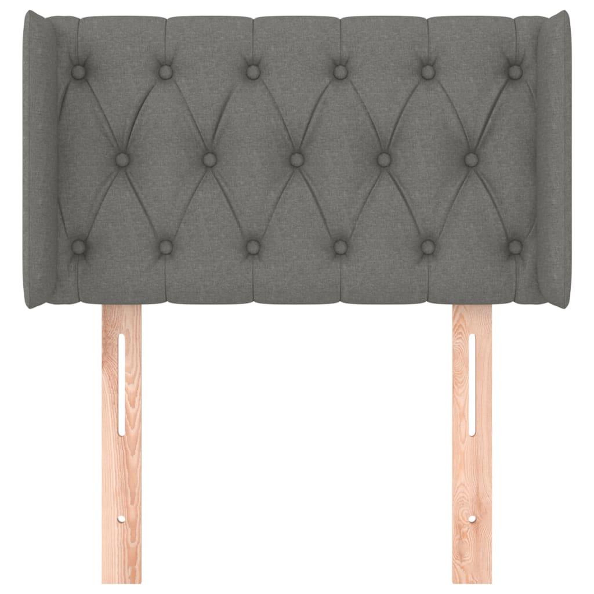 Voir la diapositive 3 : VIDAXL Tete de lit avec oreilles Gris fonce 83x16x78/88 cm Tissu