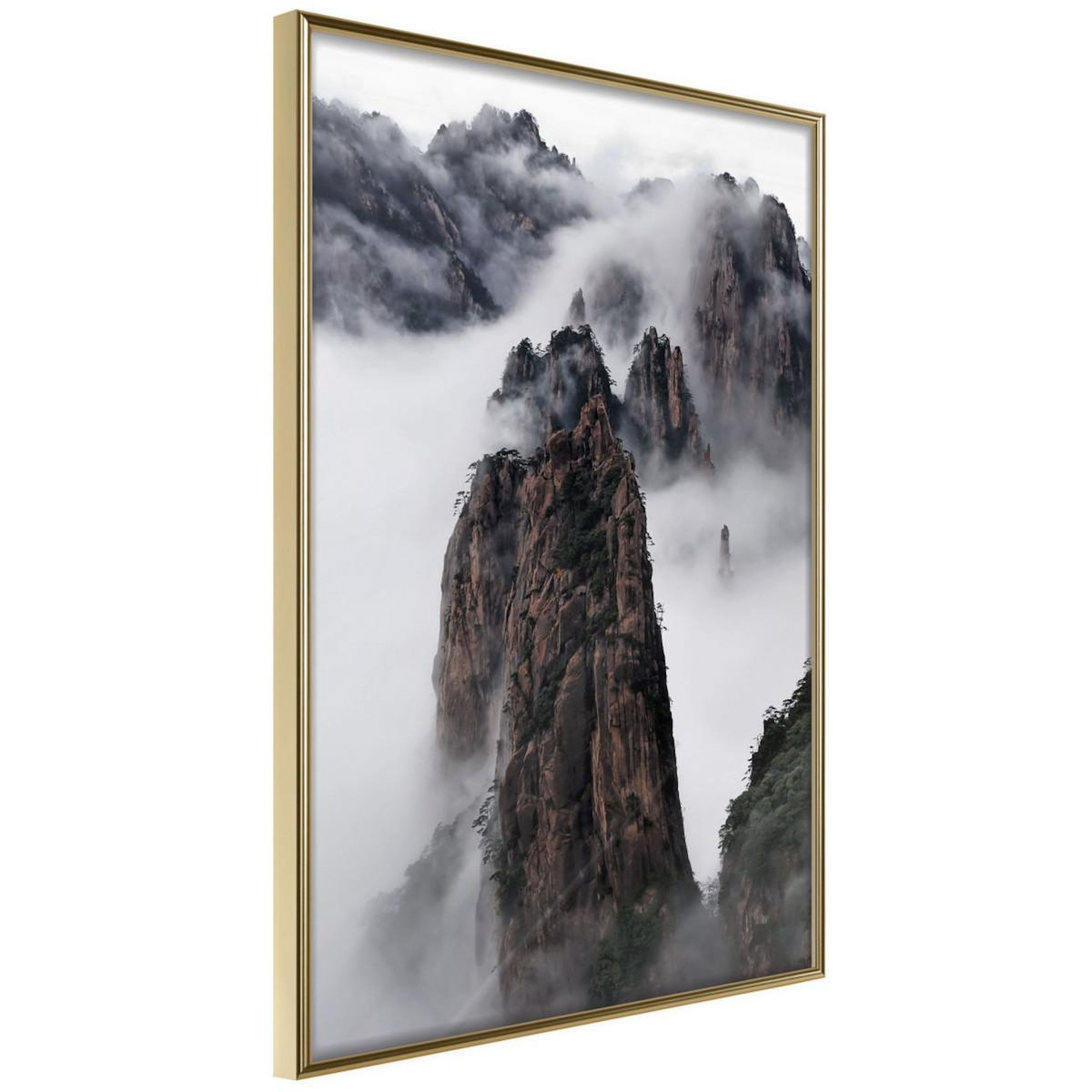 Paris Prix Affiche Murale Encadrée  Clouds Pierced by Mountain Peaks