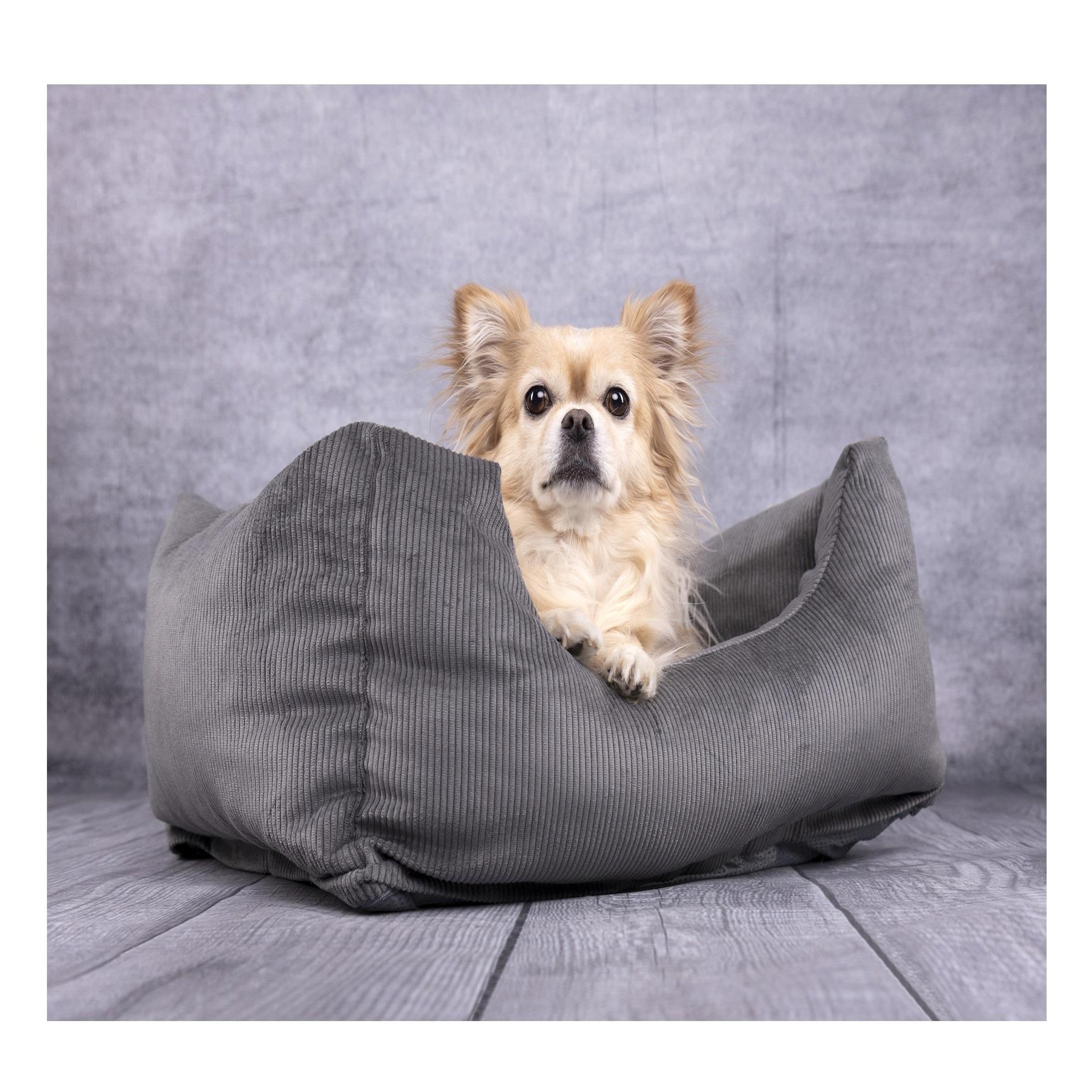 Voir la diapositive 2 : Eden Coussin panier côtelé rectangle