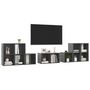 Voir la diapositive 3 : VIDAXL Ensemble de meubles TV 8 pcs Gris brillant Bois d'ingenierie