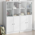VIDAXL Bibliotheque avec portes blanc 136x37x142 cm bois d'ingenierie