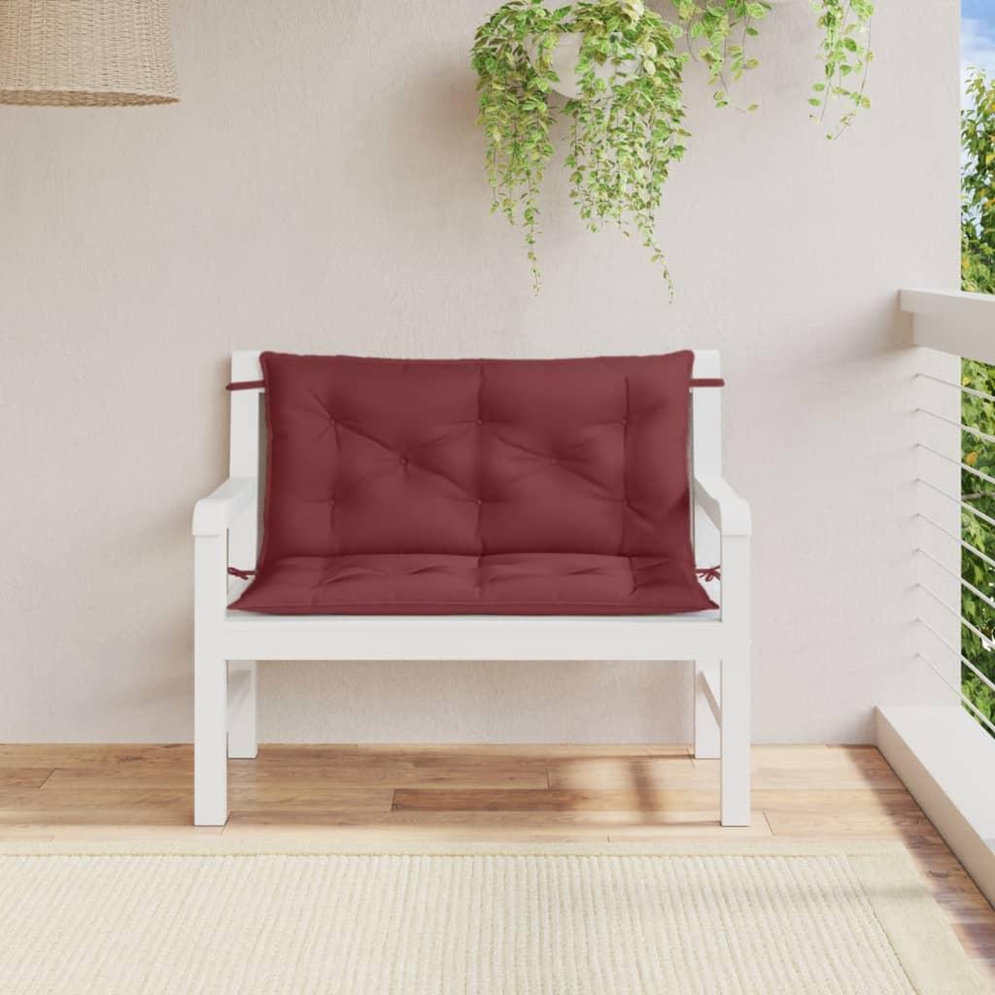 Voir la diapositive 3 : VIDAXL Coussins de banc de jardin lot de 2 rouge bordeaux melange