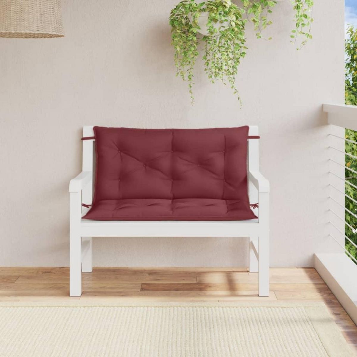 VIDAXL Coussins de banc de jardin lot de 2 rouge bordeaux melange