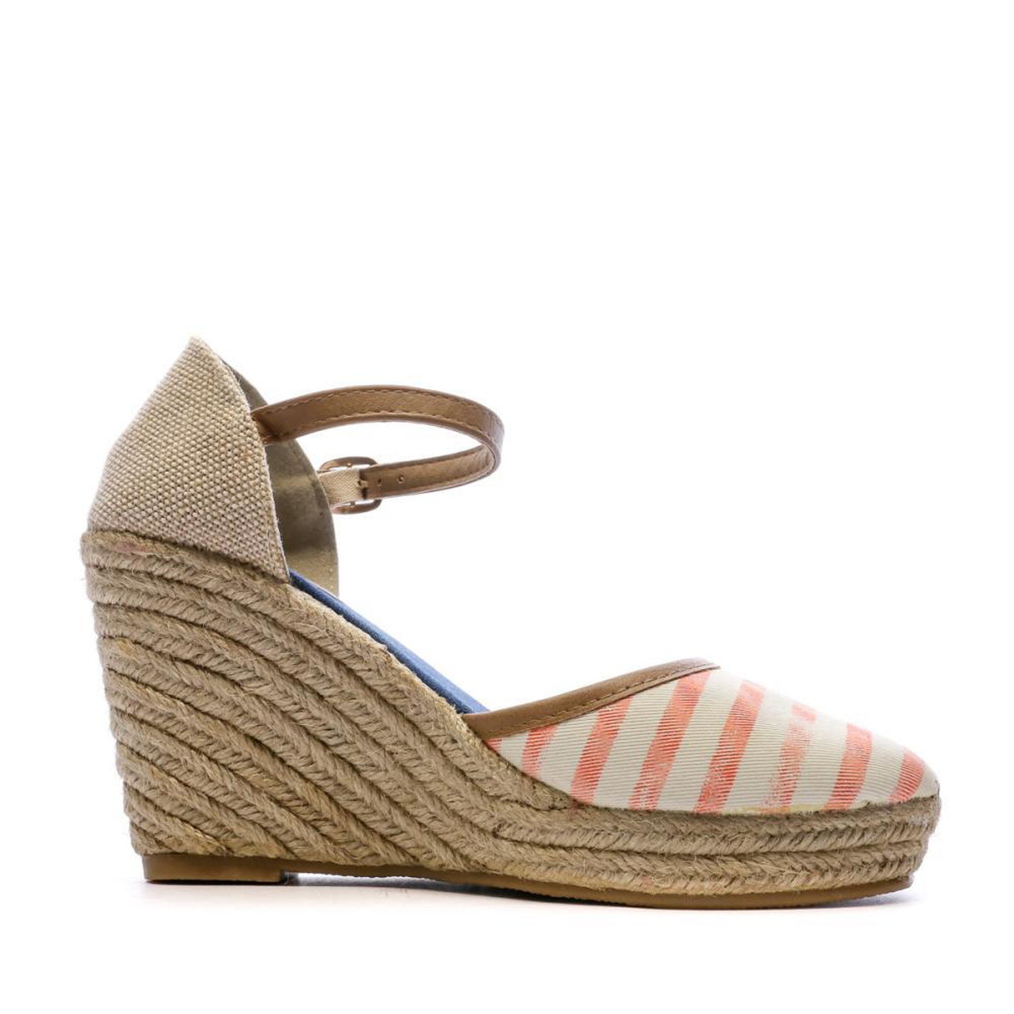 Voir la diapositive 2 : BEPPI Sandales à talon Orange Rayures Femme Beppi Casual Wedge