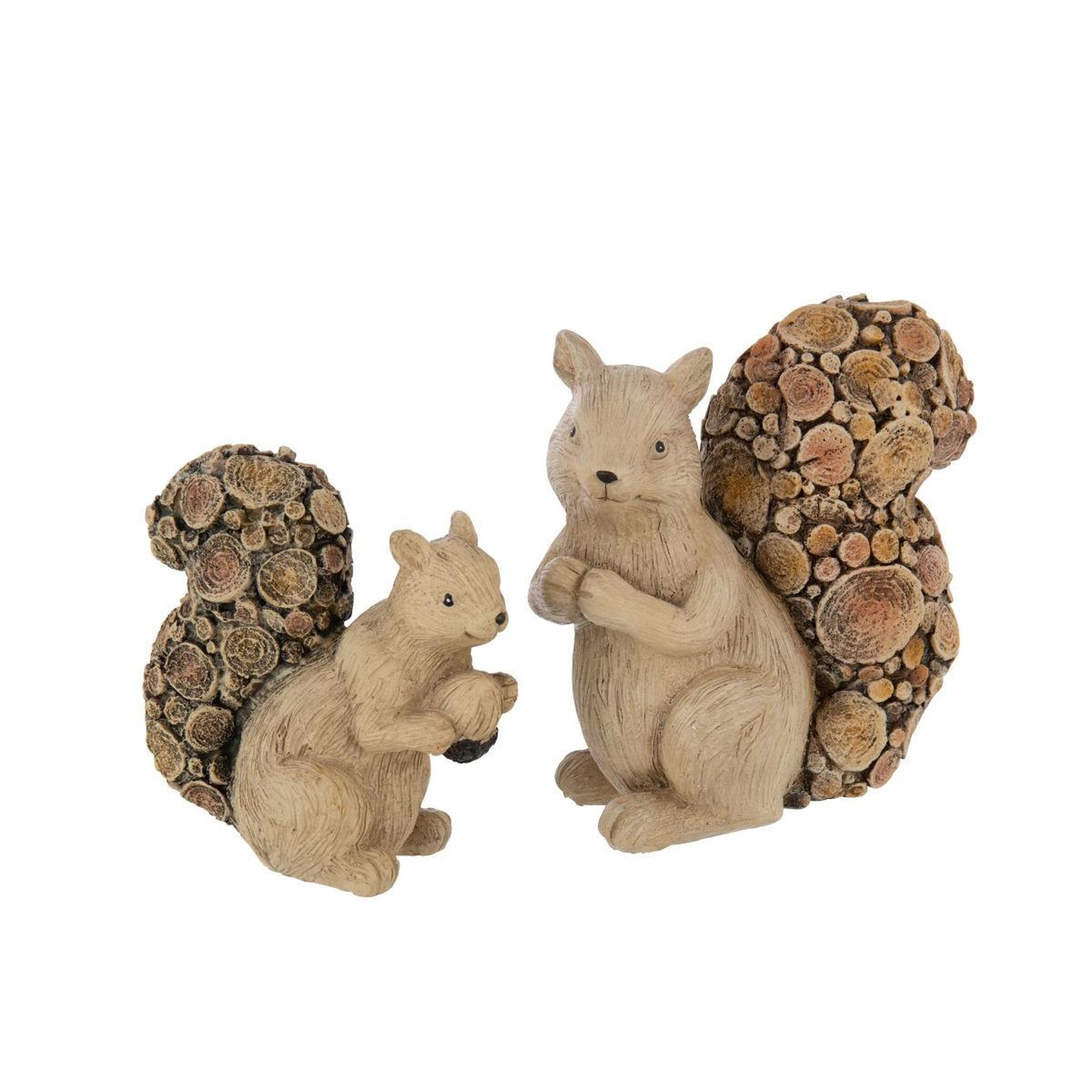Voir la diapositive 2 : J-LINE Statuette écureuil  imitation bois  19cm naturel