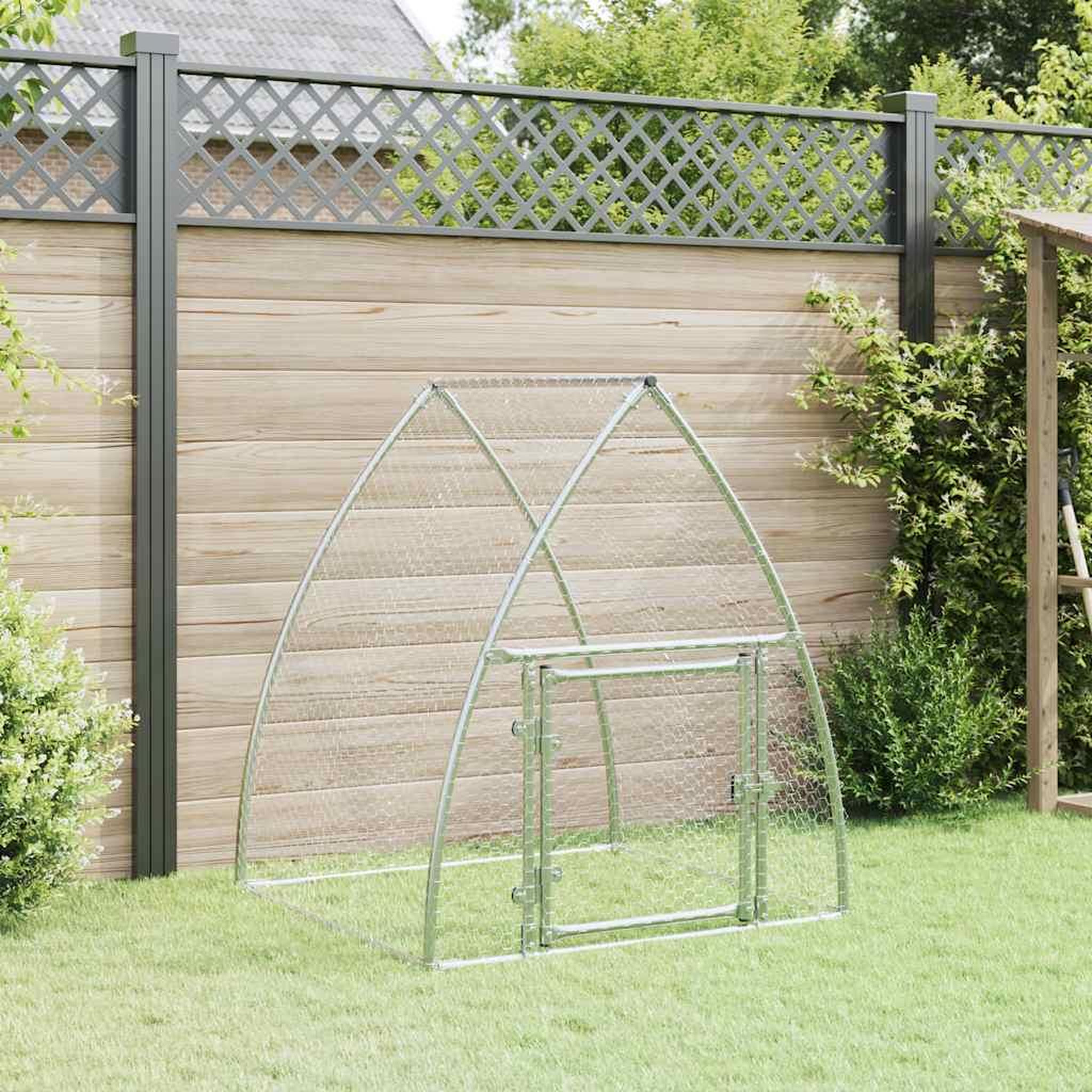 Voir la diapositive 3 : VIDAXL Cage pour poules argente 100x105x120 cm acier galvanise