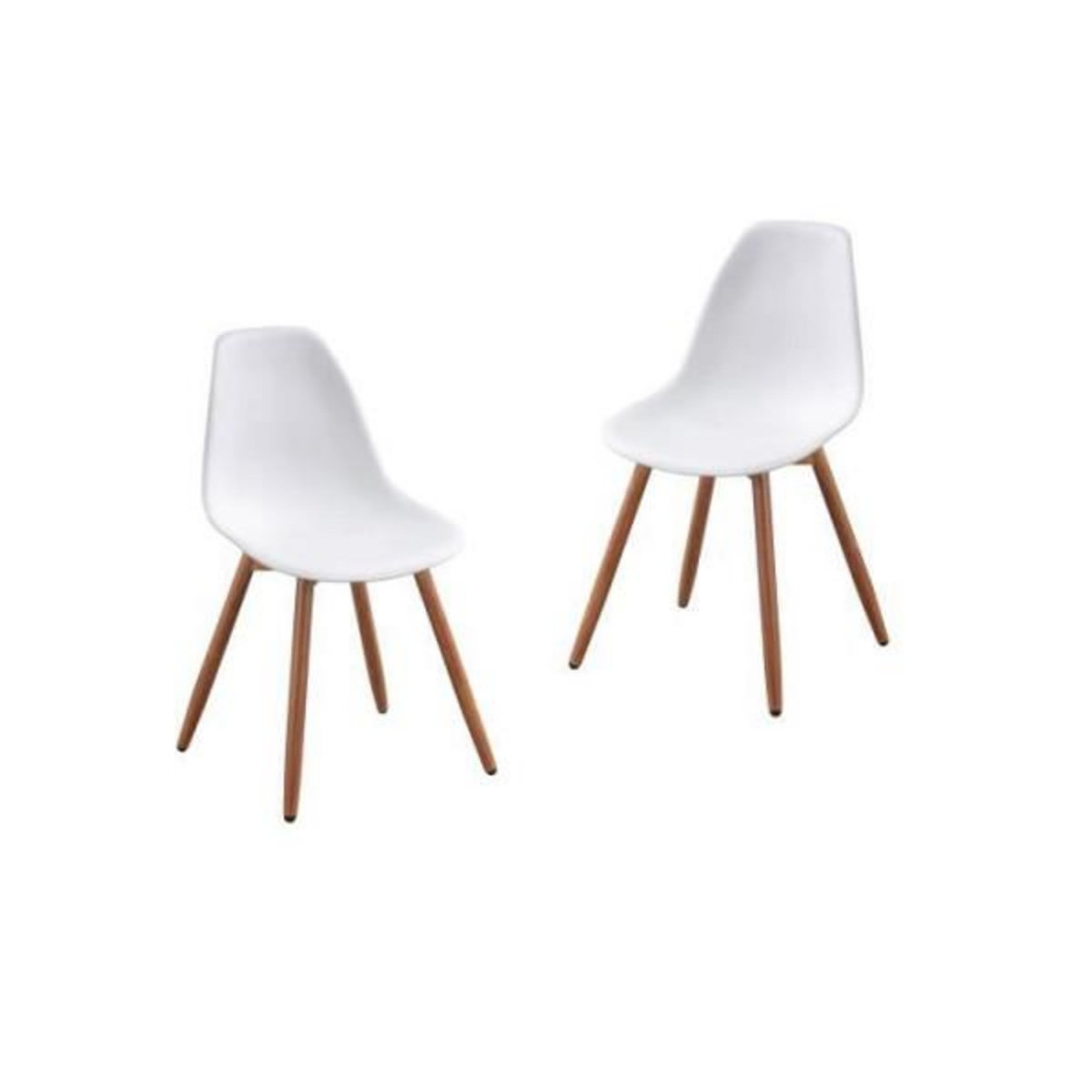 MARKET24 Lot de 2 chaises de jardin en PP - Blanc - 50 x 55 x 85,5 cm